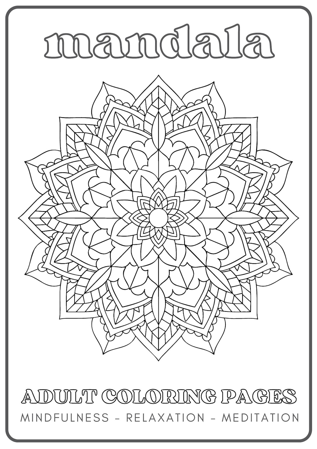 Mindful Colouring Pages For Stress Relief Etsy