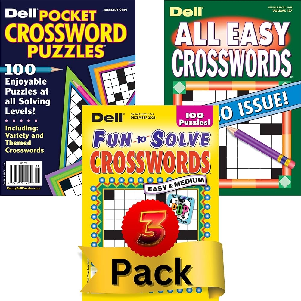 Mixed Lot Of 3 Dell All Easy Fast n Fun Crosswords Puzzles Books Dell 6033715997055 Amazon Books