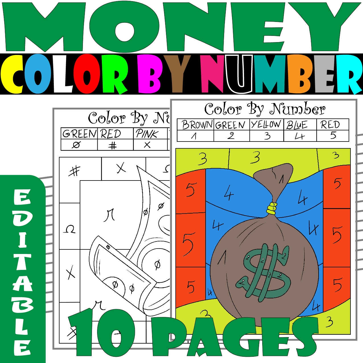 Money Color By Number Editable Money Color By Code Editable Made By Teachers Money Color By Number Editable Money Color By Code Editable Made By Teachers