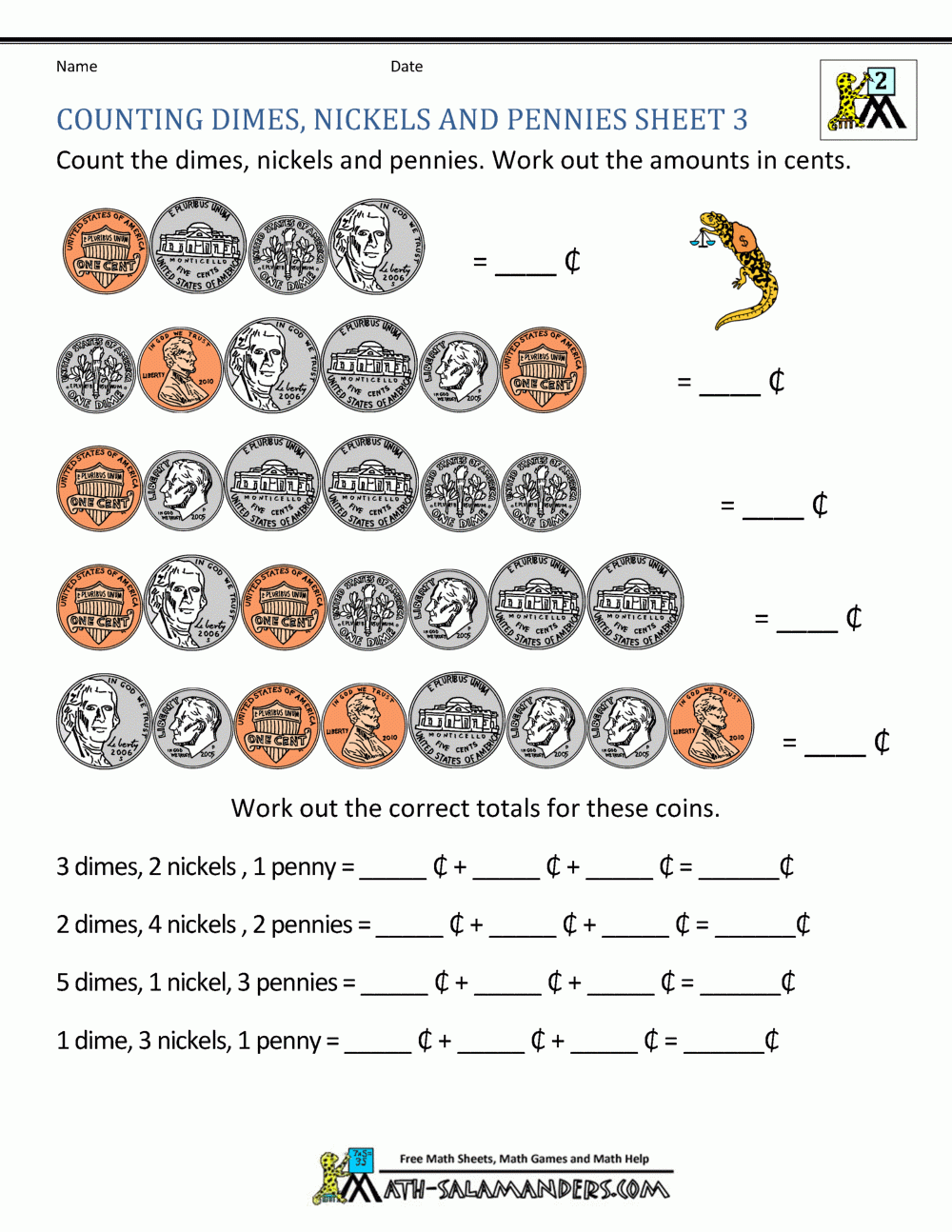 Money Worksheets For 2nd Grade