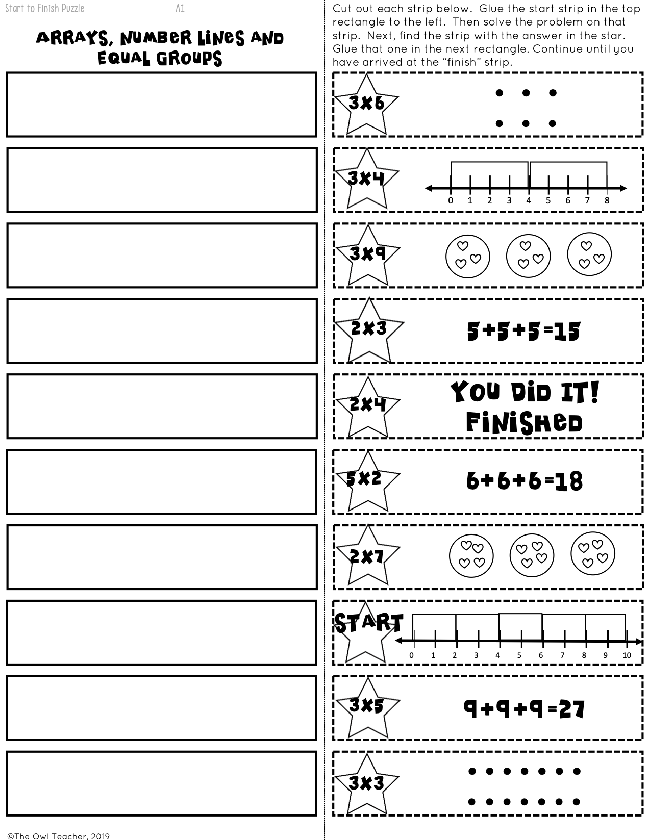 arrays and multiplication worksheets