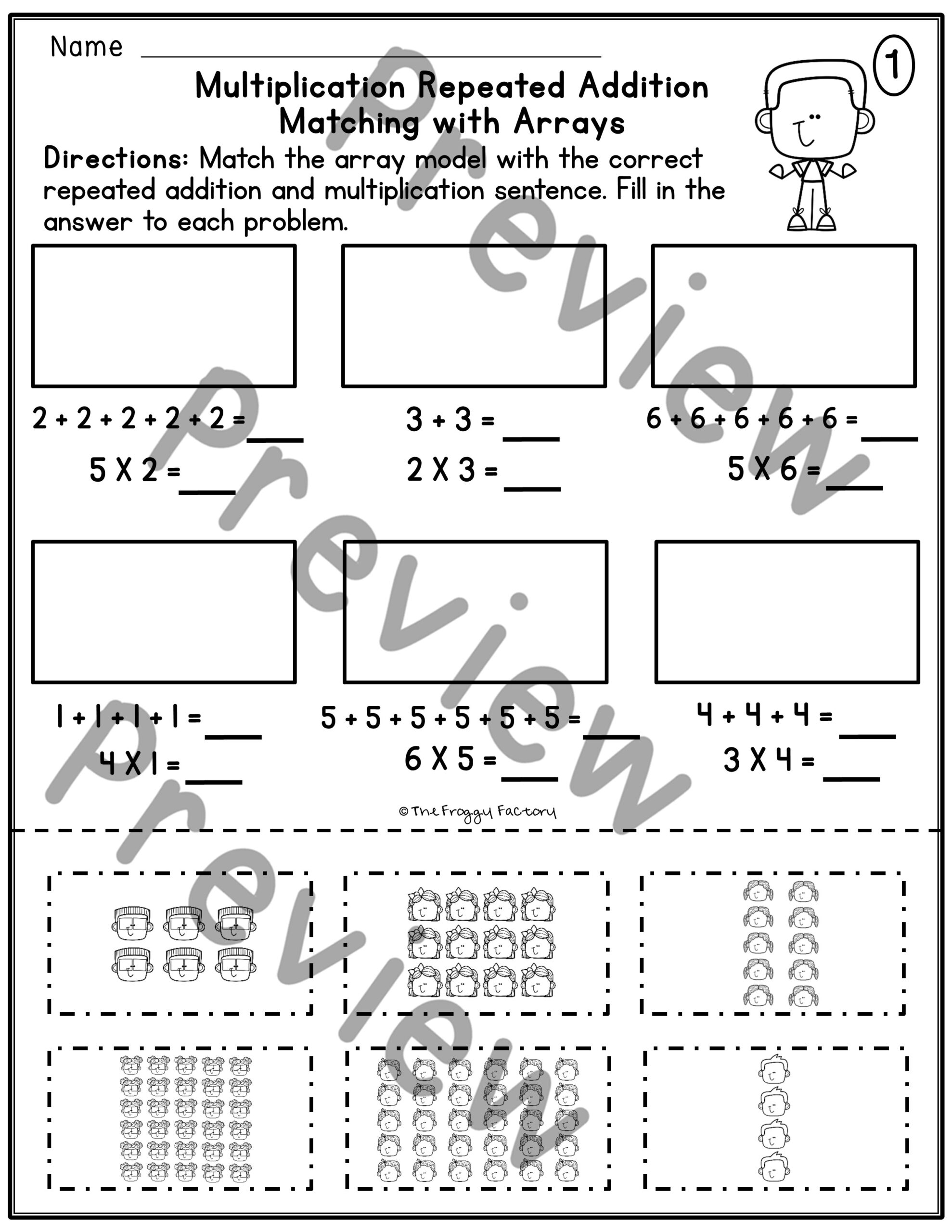 Multiplication As Repeated Addition Arrays Worksheets Classful