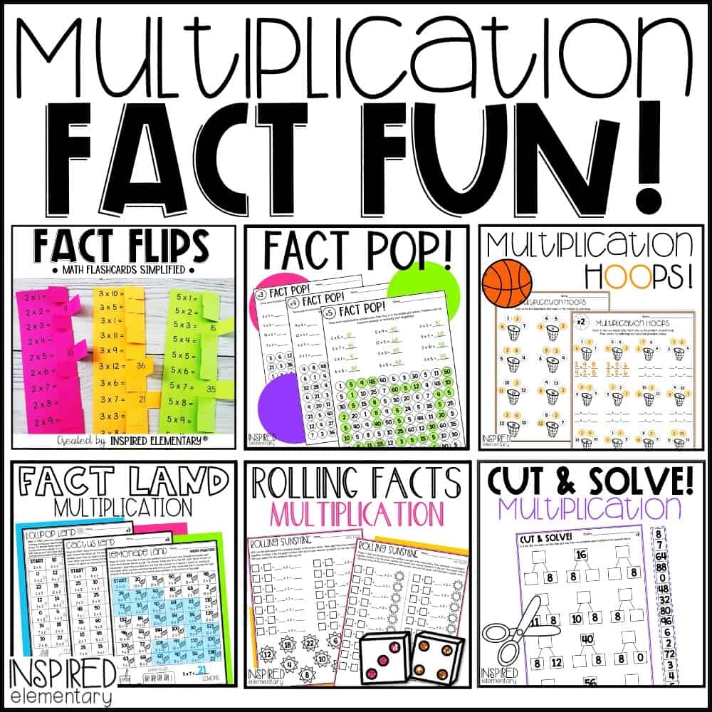 Multiplication Facts Practice Bundle Multiplication Games And Worksheets Inspired Elementary