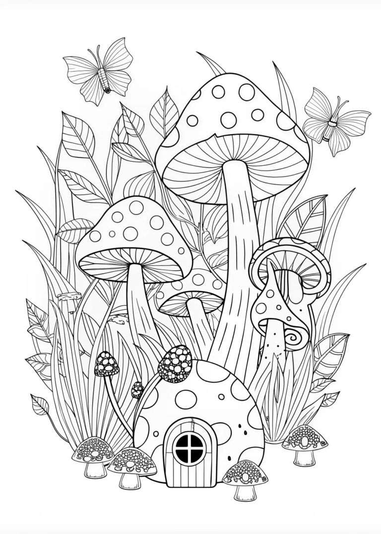 Mushroom Fantasy Forest Coloring Page Free Printable Mushroom Fantasy Forest Coloring Page Free Printable