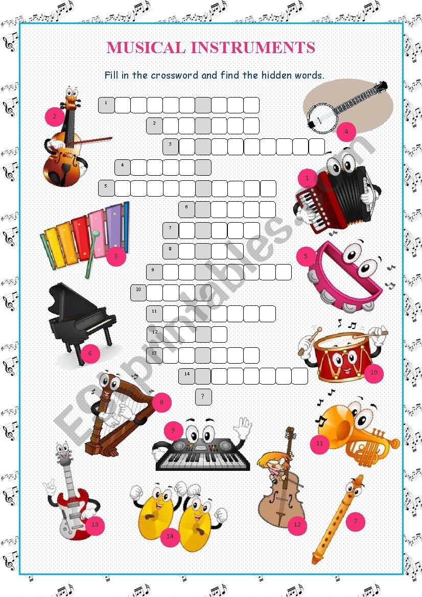 crossword clue musical instrument