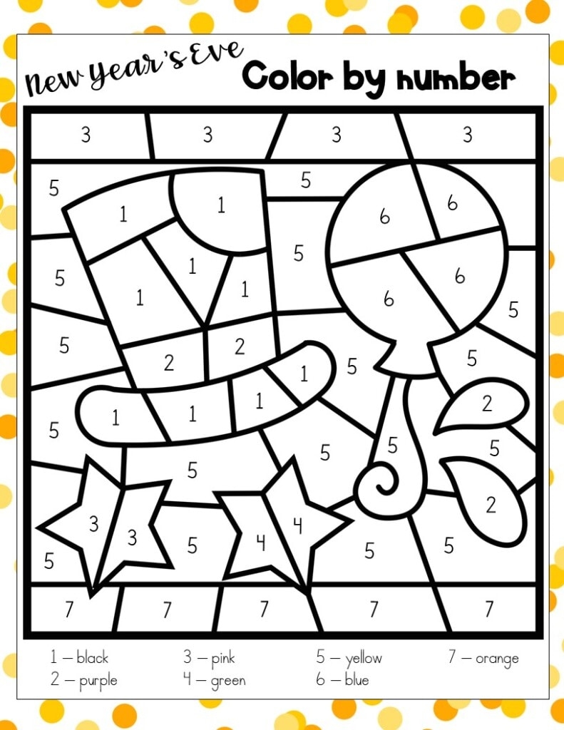 New Year s Eve Color By Number FREE PRINTABLE Kids Activity Zone New Year s Eve Color By Number FREE PRINTABLE Kids Activity Zone