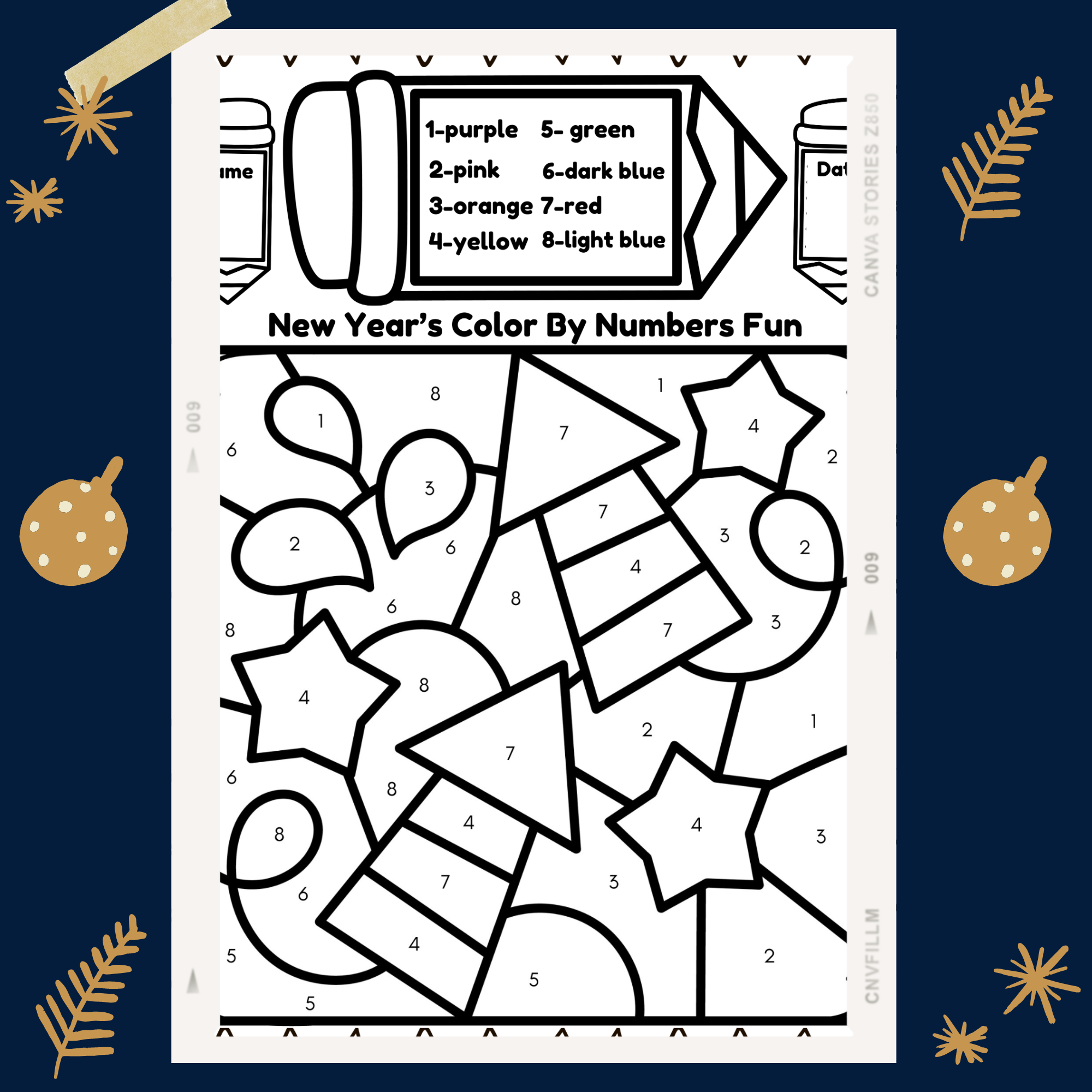 New Years 2024 Color By Number Activity Winter Activity And Worksheet Made By Teachers New Years 2024 Color By Number Activity Winter Activity And Worksheet Made By Teachers