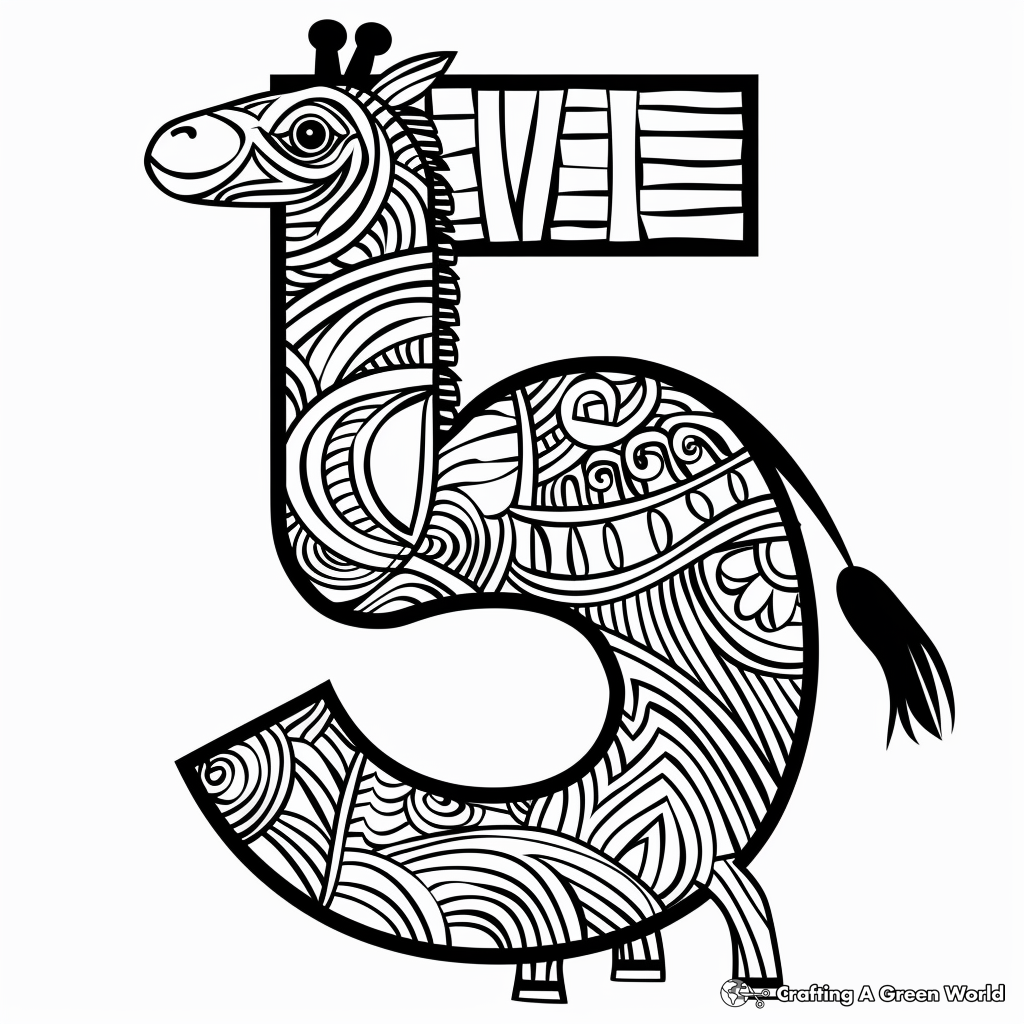 Number 5 Coloring Pages Free Printable Number 5 Coloring Pages Free Printable