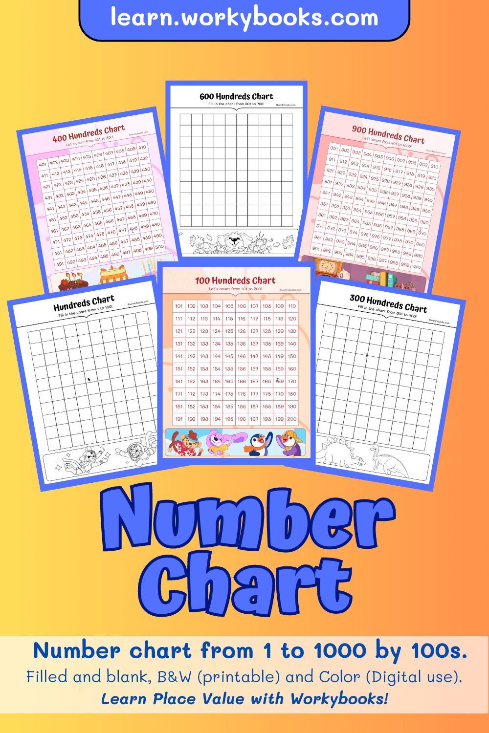 Number Chart To 1000 Printable Worksheets By Workybooks Workybooks Number Chart To 1000 Printable Worksheets By Workybooks Workybooks