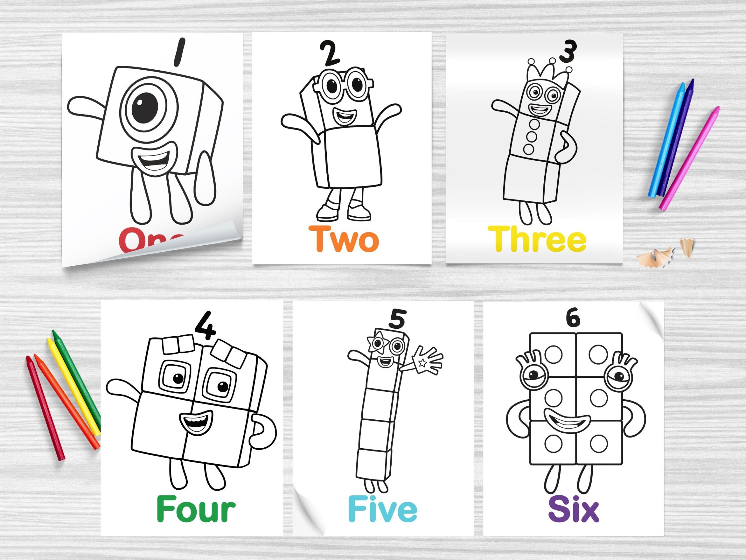 Numberblocks Colouring Book 24 Printable Pages digital Download Etsy Numberblocks Colouring Book 24 Printable Pages digital Download Etsy