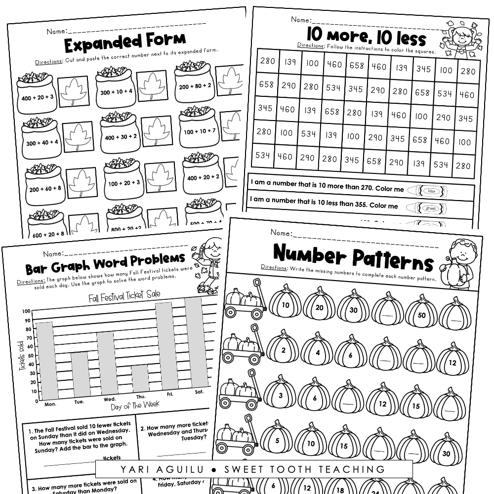 October Printables Second Grade Review Worksheets ELA Grammar Reading Math Shop Sweet Tooth Teaching October Printables Second Grade Review Worksheets ELA Grammar Reading Math Shop Sweet Tooth Teaching