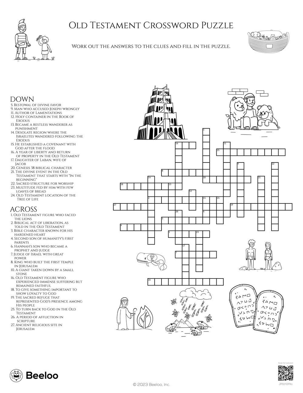 Old Testament Crossword Puzzle Beeloo Printable Crafts And Activities For Kids Old Testament Crossword Puzzle Beeloo Printable Crafts And Activities For Kids