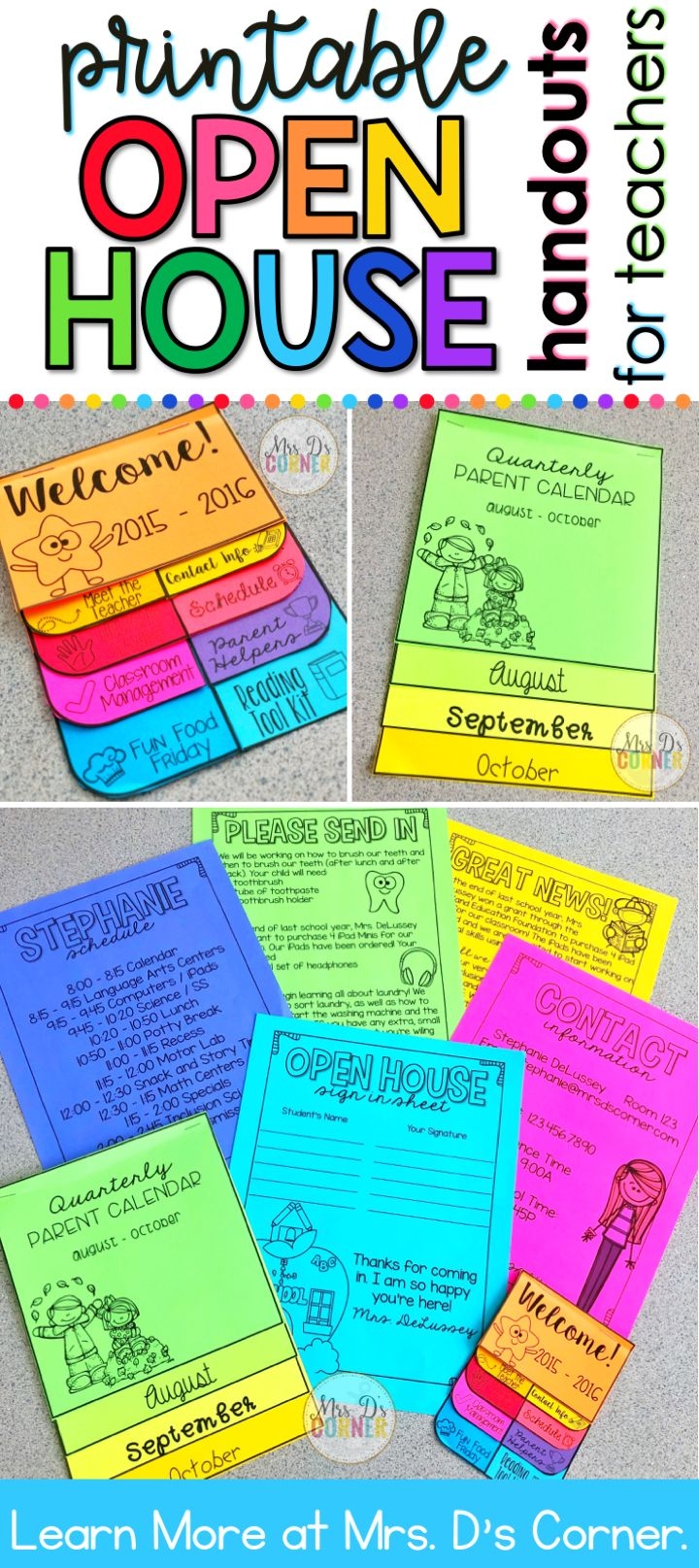 teacher ideas for open house