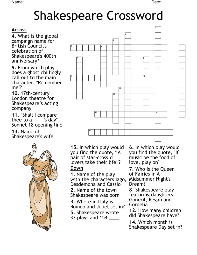 Othello Crossword Puzzle WordMint