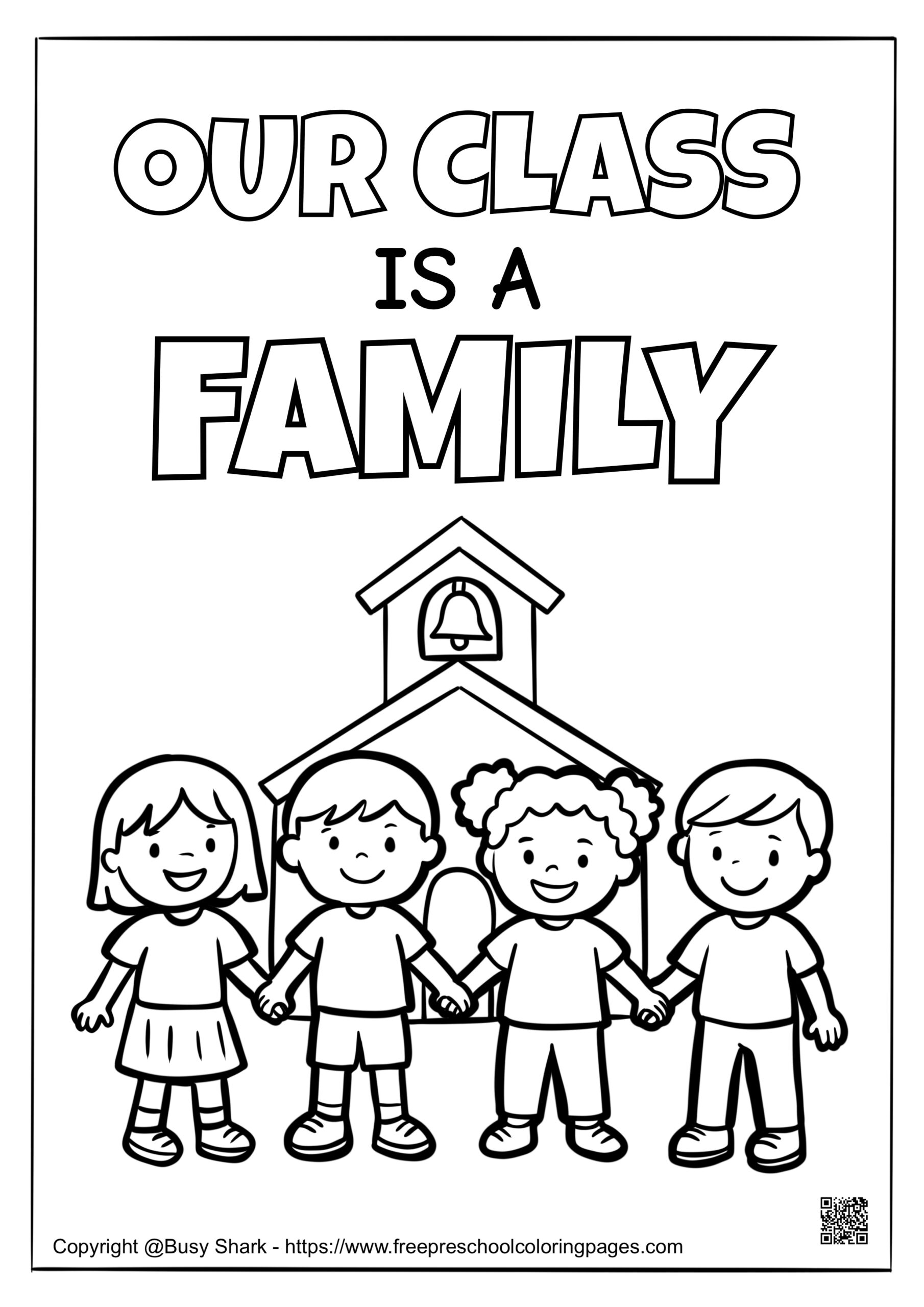 coloring page of family