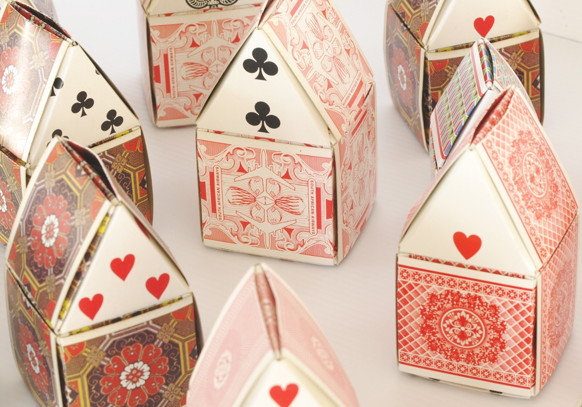 Paper Craft Folded Decorative Playing Card Houses Full Instructions