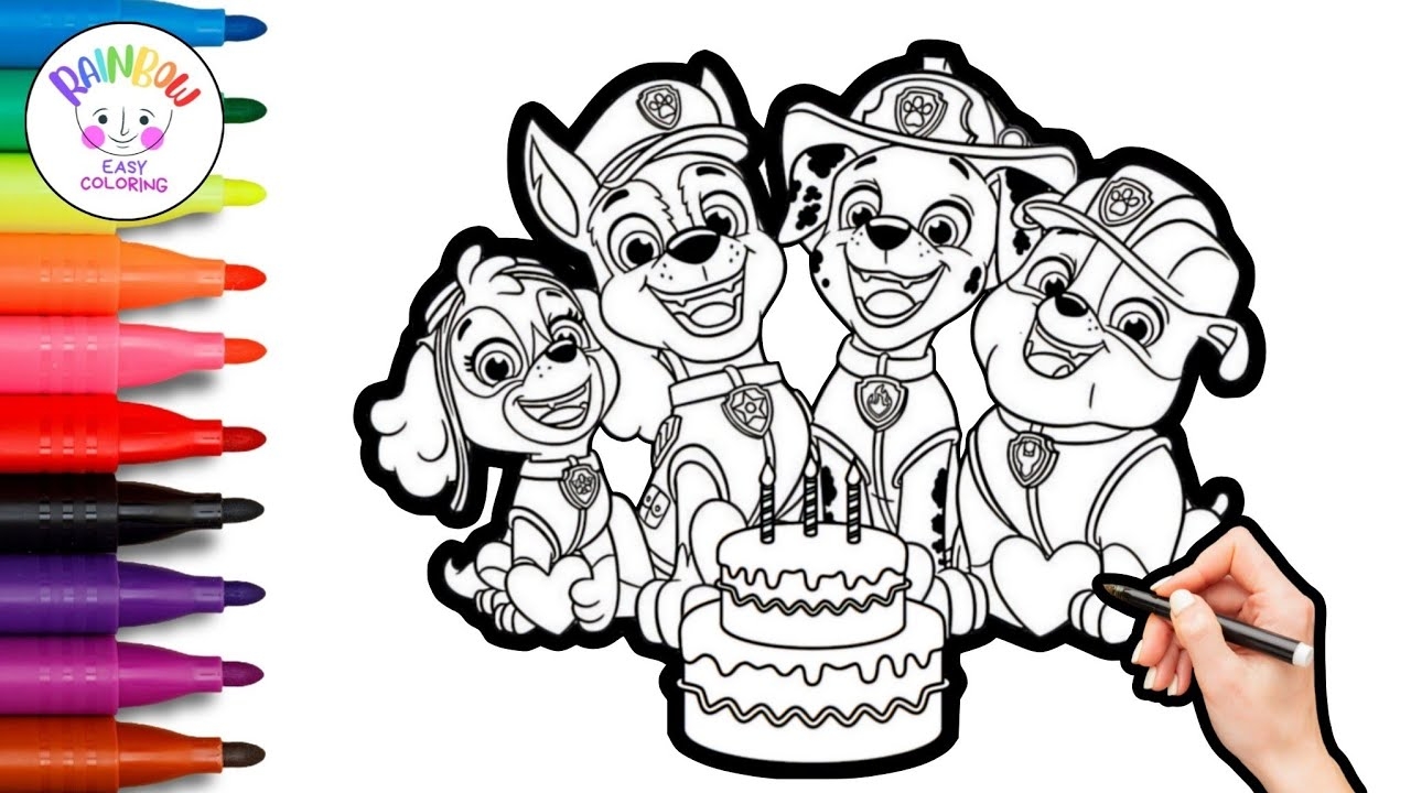 paw patrol birthday coloring page paw patrol birthday coloring page