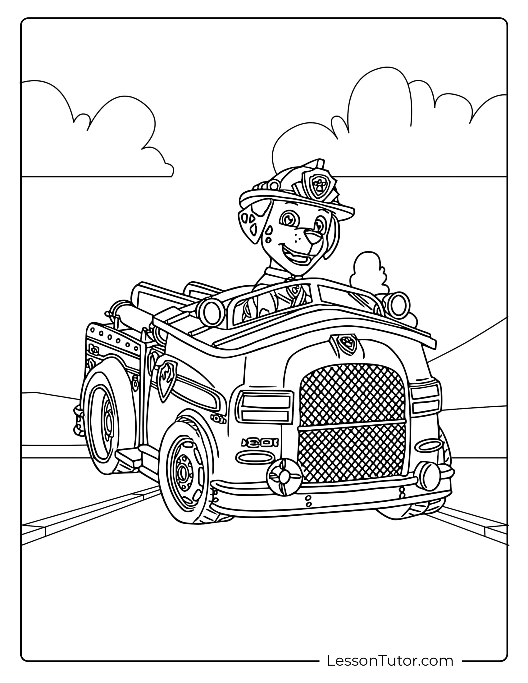 Paw Patrol Marshall Coloring Pages Lesson Tutor
