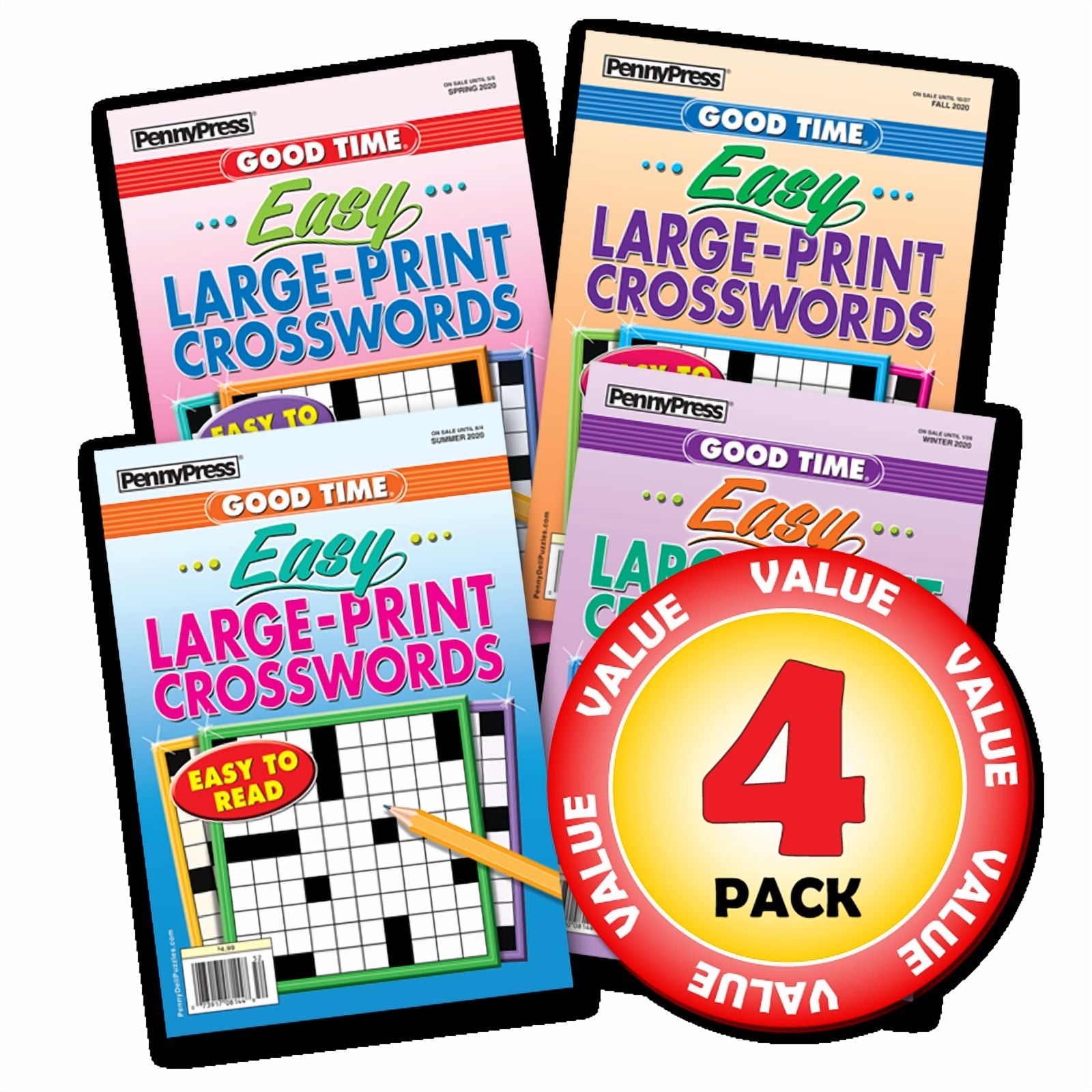 Penny Press Dell Easy As Pie Large Print Crosswords 4 Full Sized Puzzle Volumes Walmart