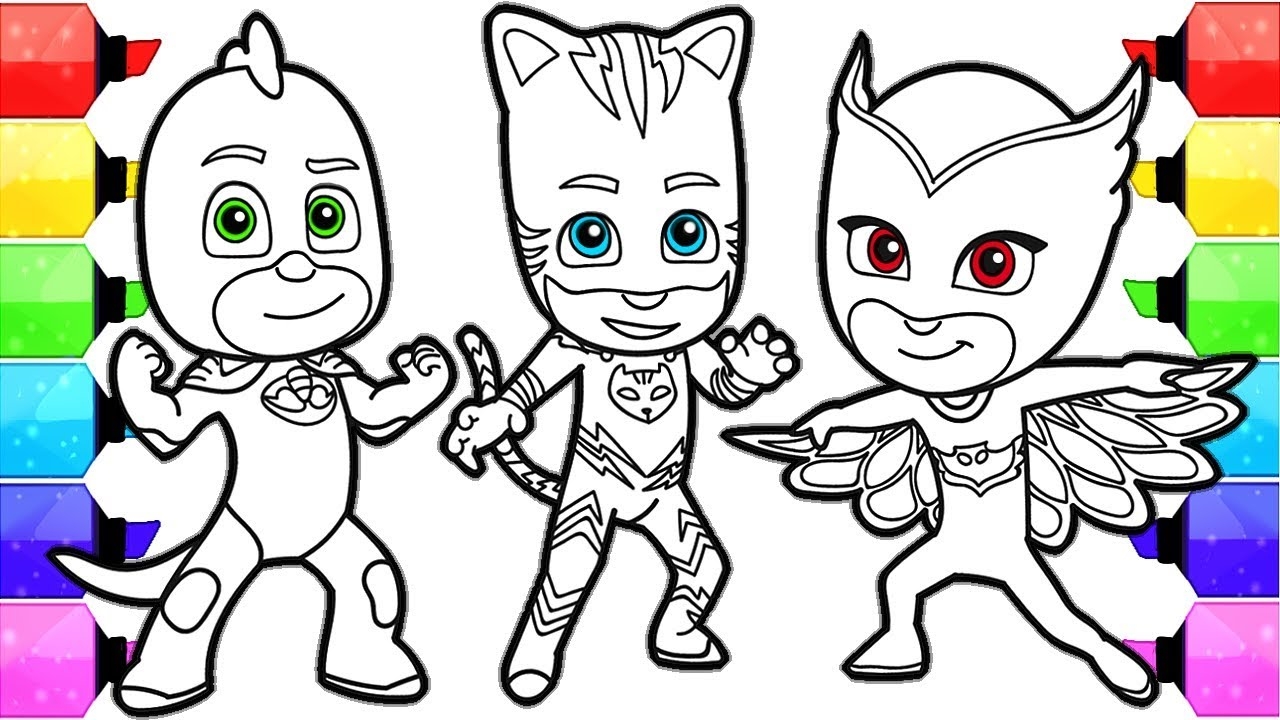 PJ MASKS Coloring Pages How To Draw And Color Catboy Gekko And Owlette PJ Masks Coloring Book YouTube PJ MASKS Coloring Pages How To Draw And Color Catboy Gekko And Owlette PJ Masks Coloring Book YouTube
