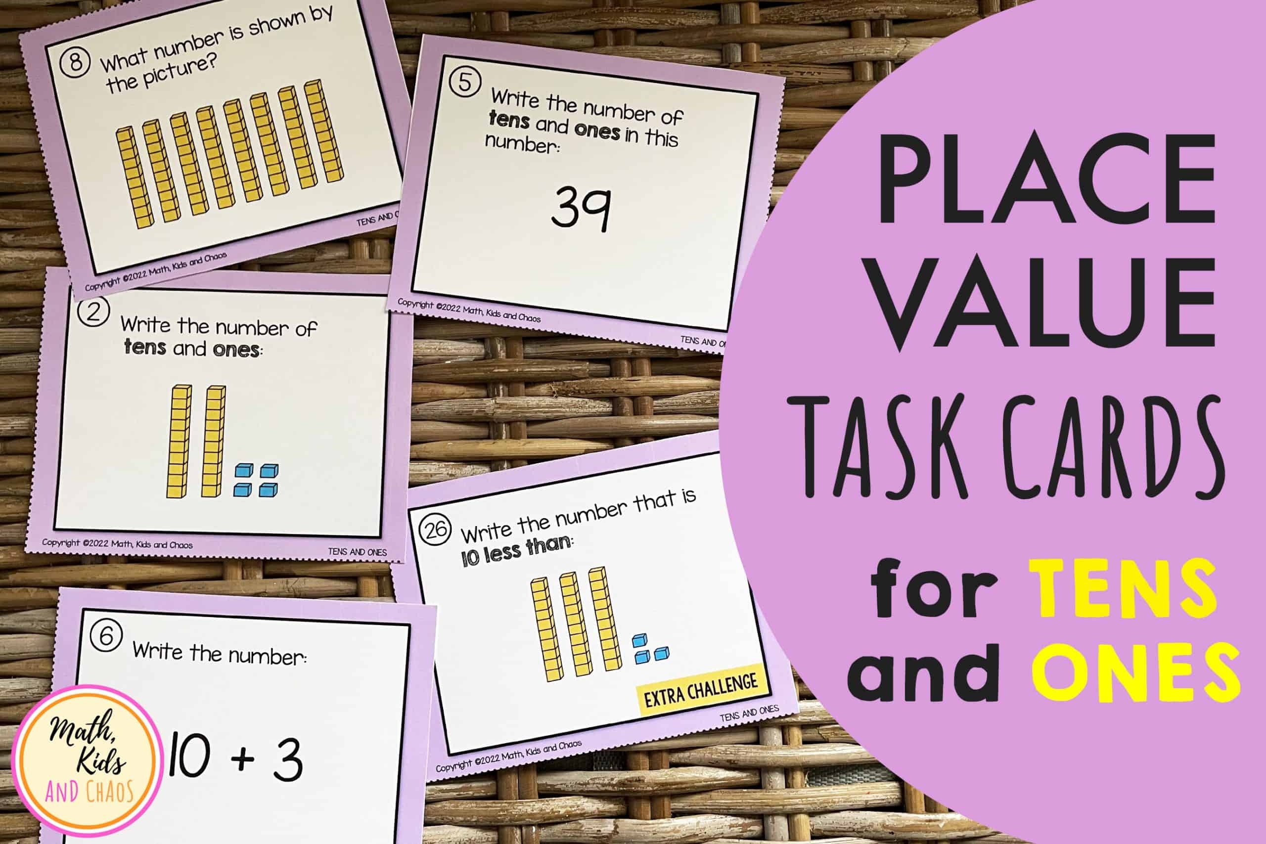 Place Value Task Cards For TENS And ONES Math Kids And Chaos Place Value Task Cards For TENS And ONES Math Kids And Chaos
