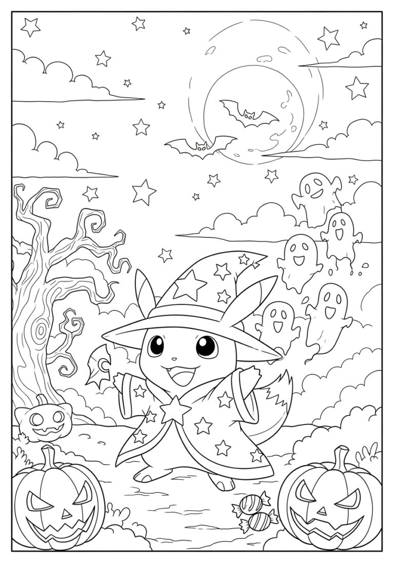halloween pokemon coloring pages