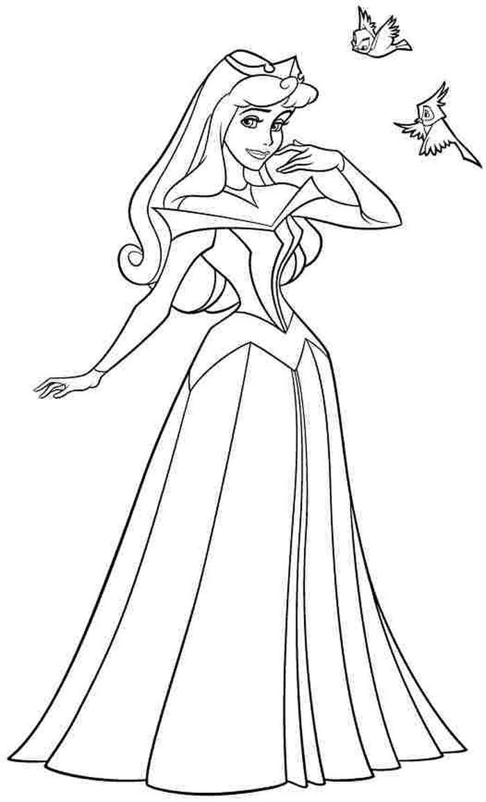 Princess Aurora Coloring Pages PDF Coloringfolder