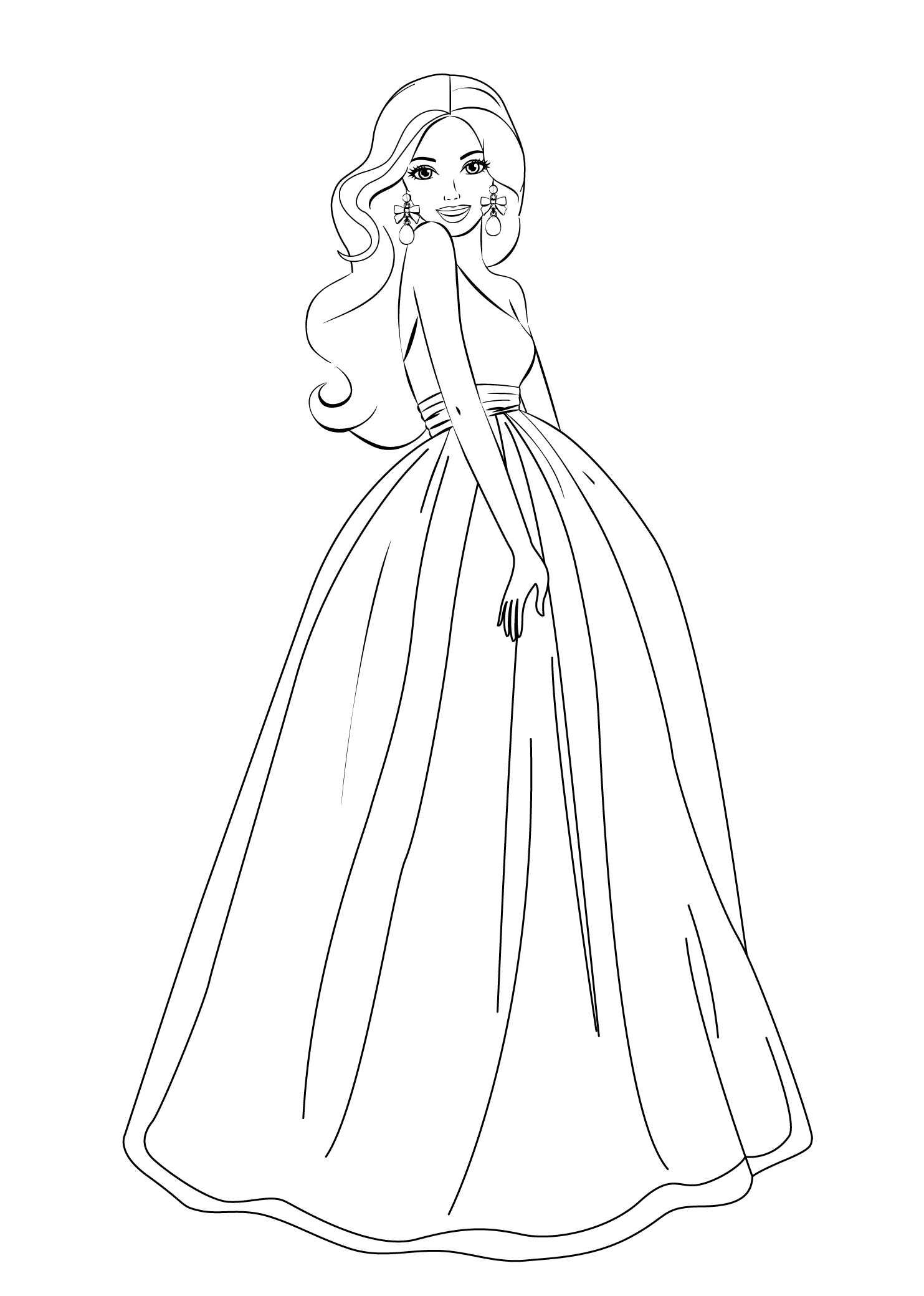 Princess Barbie Coloring Pages Princess Barbie Coloring