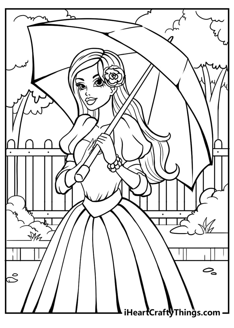 barbie princess coloring pages