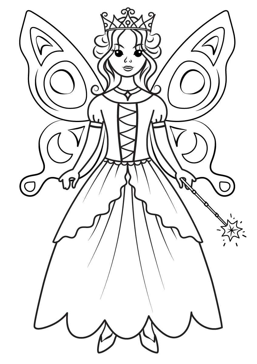 Princess Fairy Coloring Page Free Printable