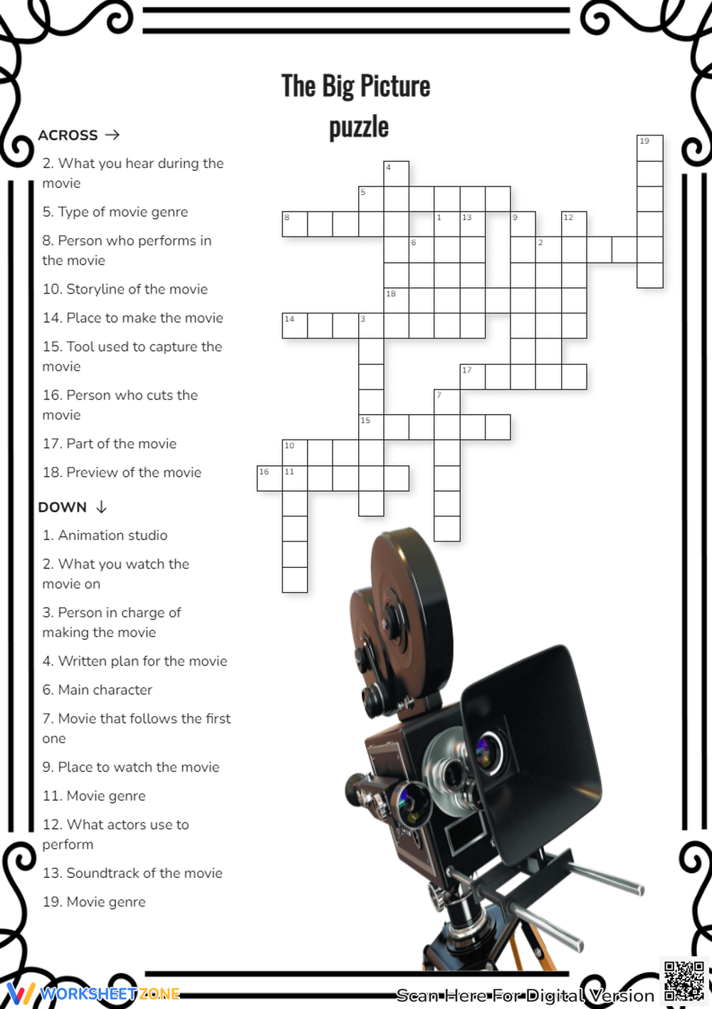 movie genre crossword clue