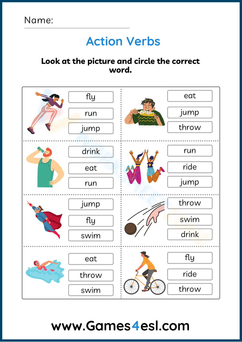 Printable 2nd Grade Verbs Worksheets