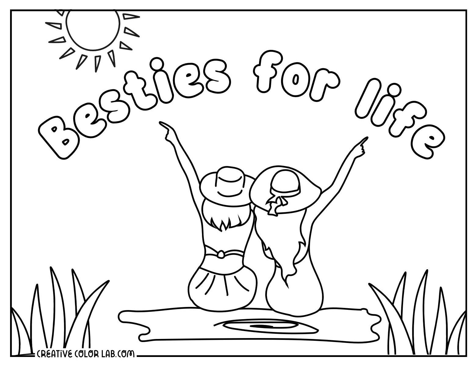 Printable Best Friend Coloring Pages Free Friendship Printables