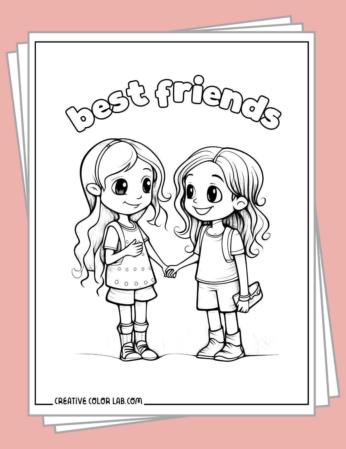 Printable Best Friend Coloring Pages Free Friendship Printables