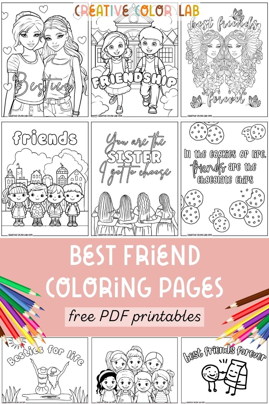 printable best friend coloring pages