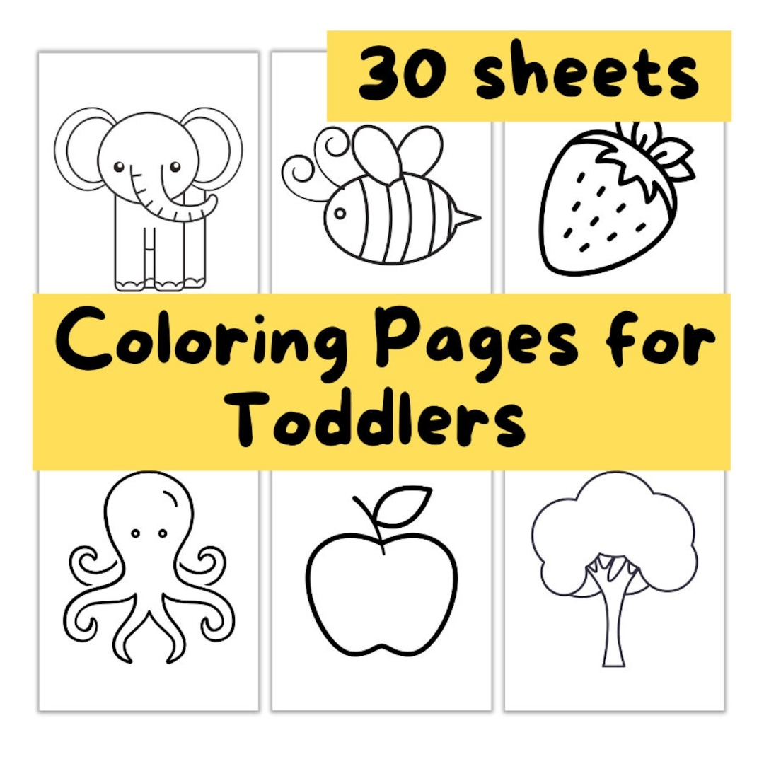 Printable Coloring Pages For Kids Toddlers Preschoolers 30 Coloring Pages Perfect For Toddlers Etsy