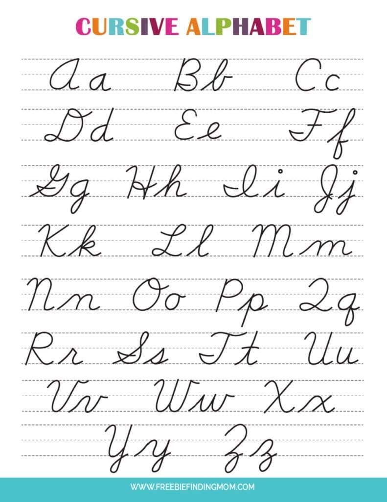 Printable Cursive Alphabet Chart PDF Upper And Lowercase Letters Printable Cursive Alphabet Chart PDF Upper And Lowercase Letters