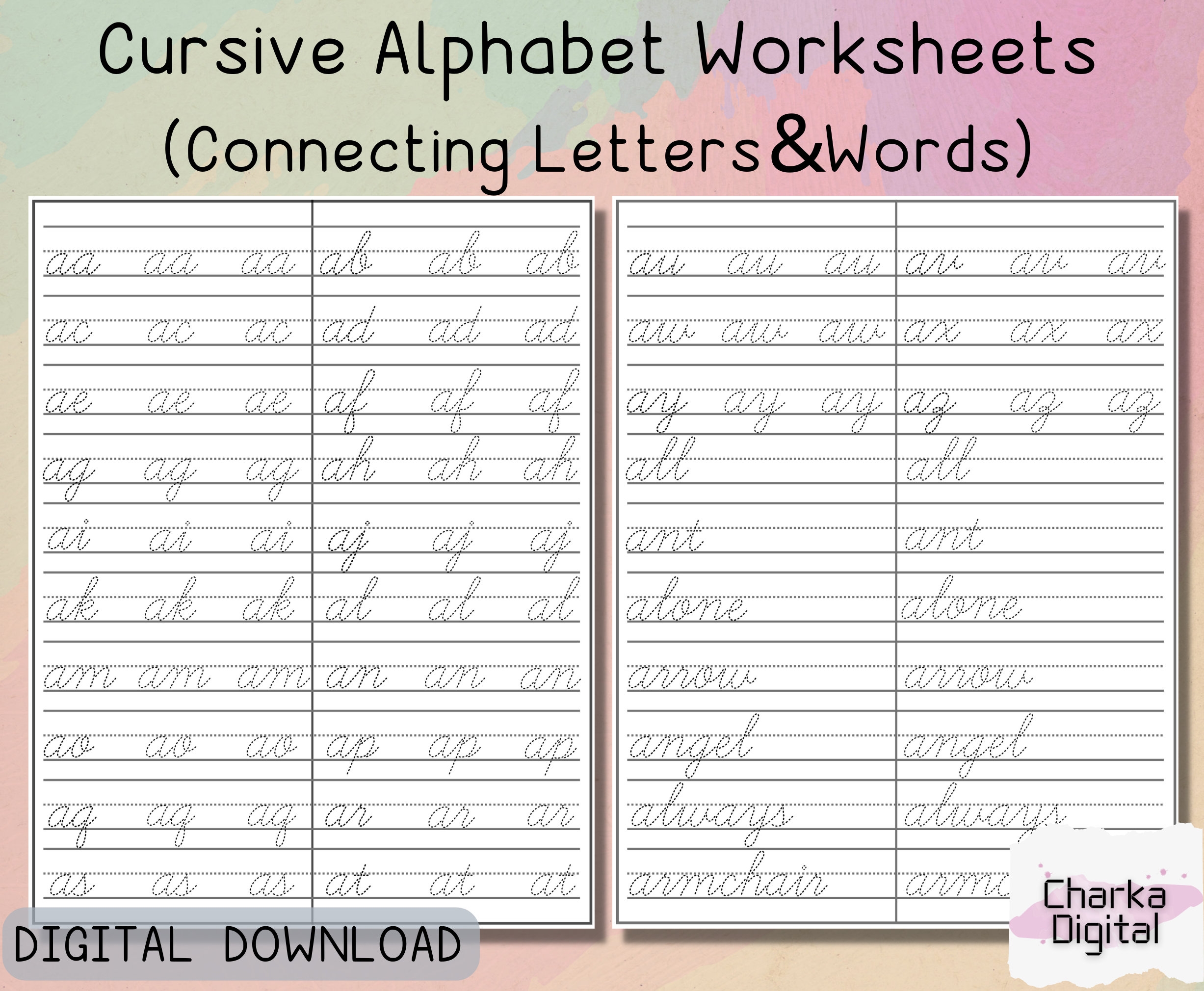teaching cursive handwriting worksheets