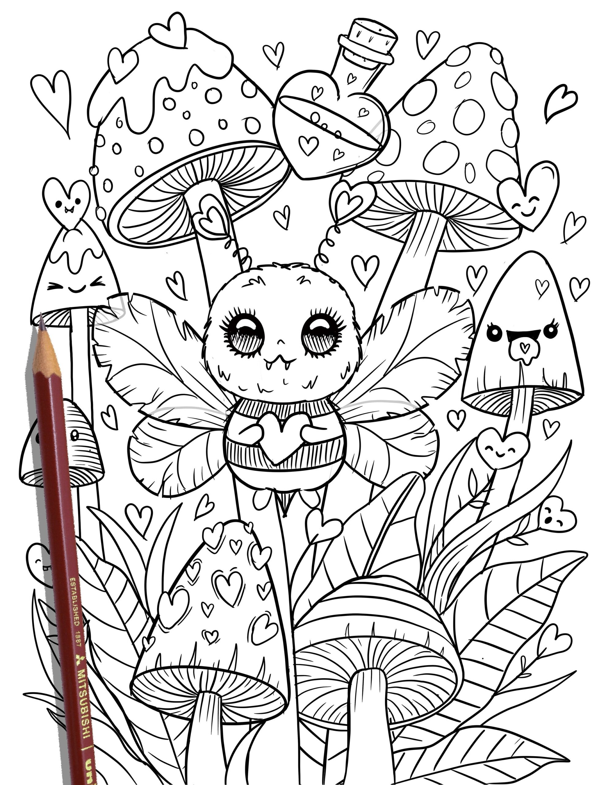 kawaii printable colouring pages
