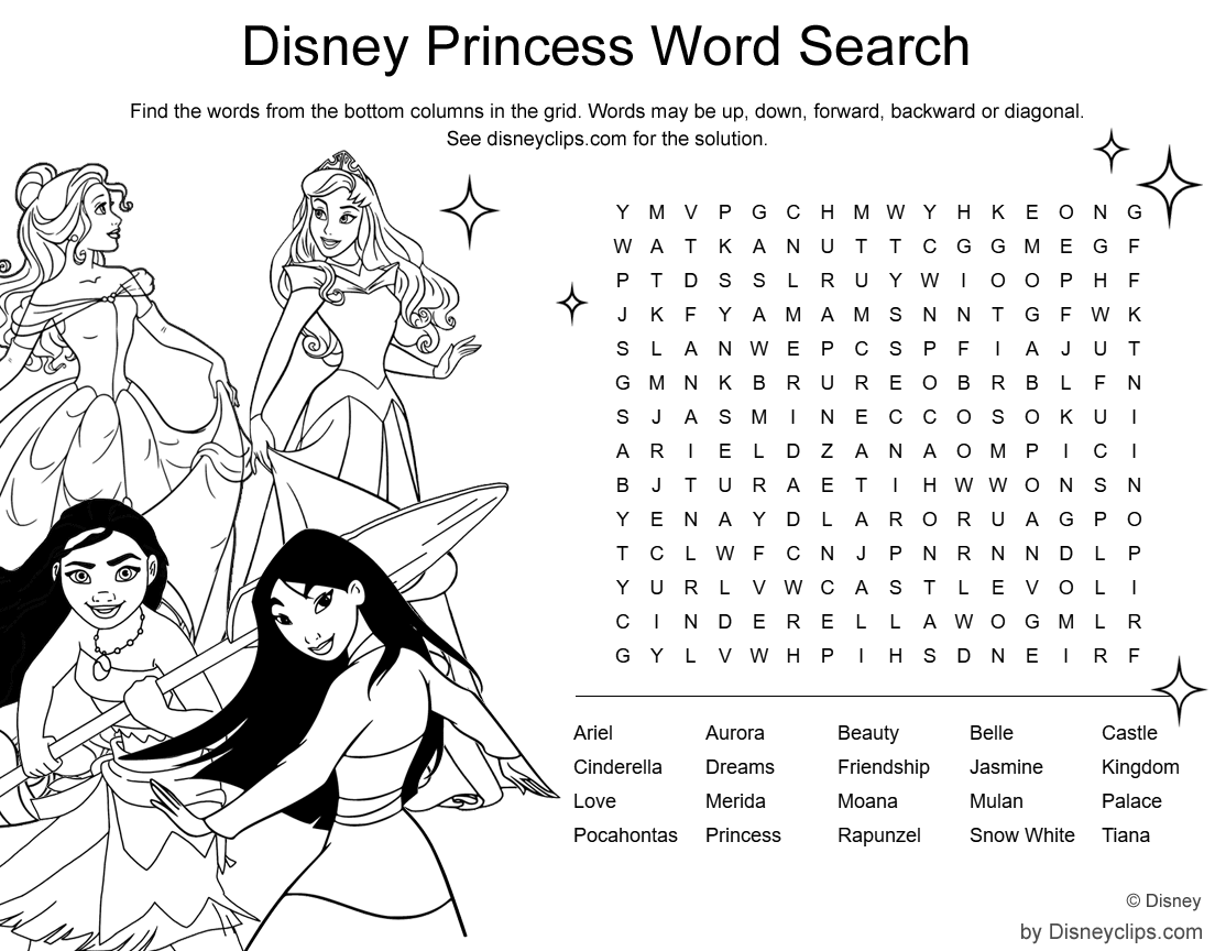 disney word search puzzles