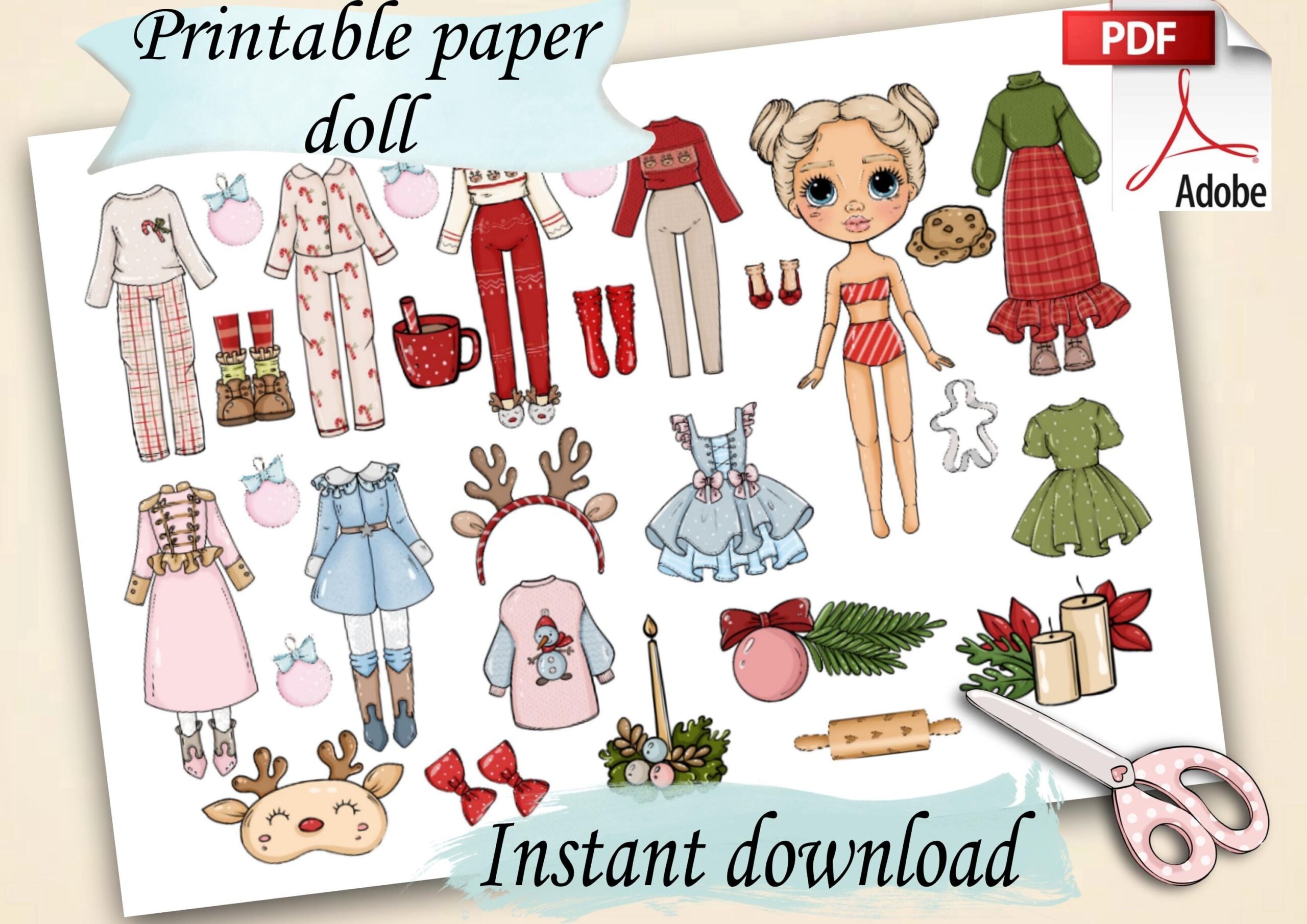 Printable Paper Christmas Doll Blythe With Clothes And Dollhouse Digital PDF Busy Book Activity Dress Up Cut Out Doll Cute Girl Template Etsy Printable Paper Christmas Doll Blythe With Clothes And Dollhouse Digital PDF Busy Book Activity Dress Up Cut Out Doll Cute Girl Template Etsy