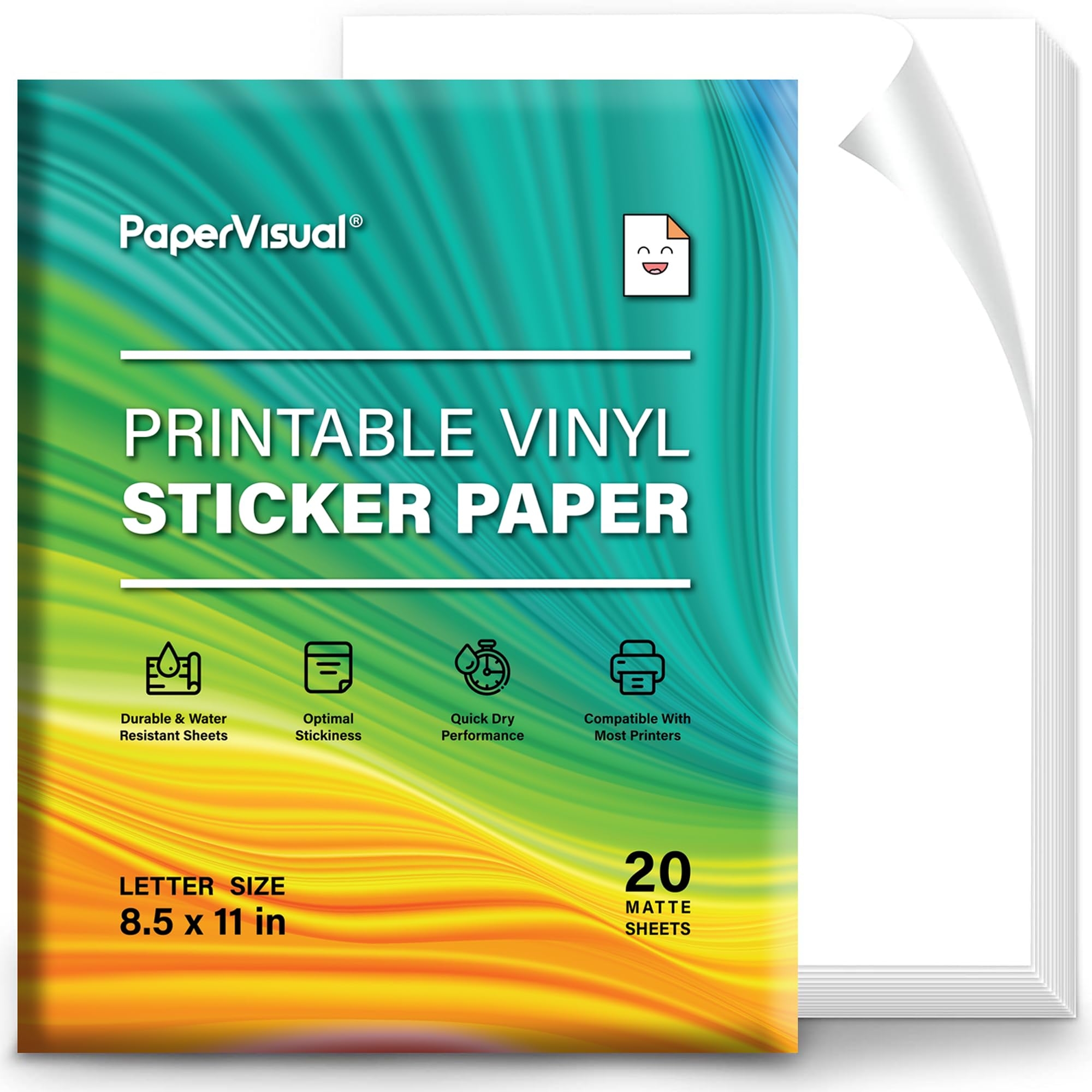 Printable Permanent Vinyl Paper 20 Sticker Sheets For Printer Matte White EBay Printable Permanent Vinyl Paper 20 Sticker Sheets For Printer Matte White EBay
