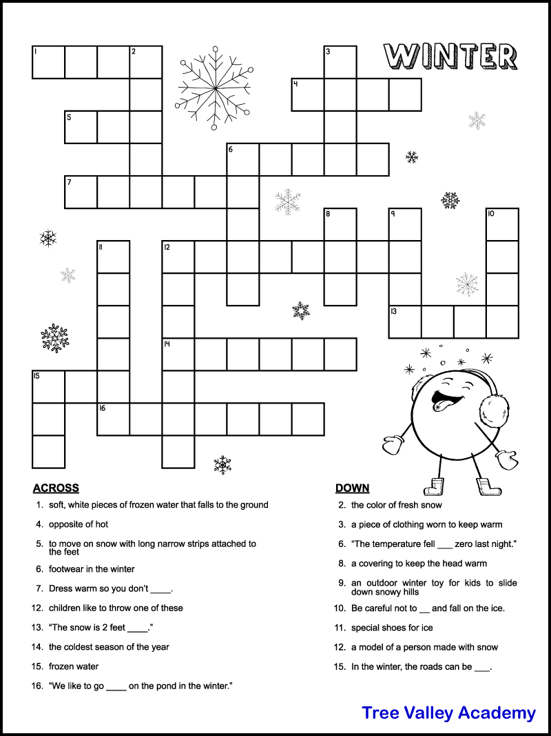 crossword puzzles easy printable