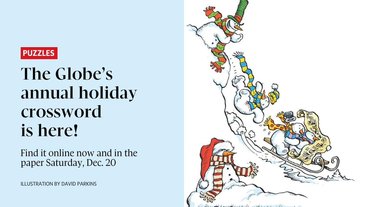 Psst The Globe s Annual Giant Holiday Crossword Here You Can Play Online Print Off The PDFs Or Pick It Up In Print On Sat Dec 20 Test Your Mental Mettle Here 