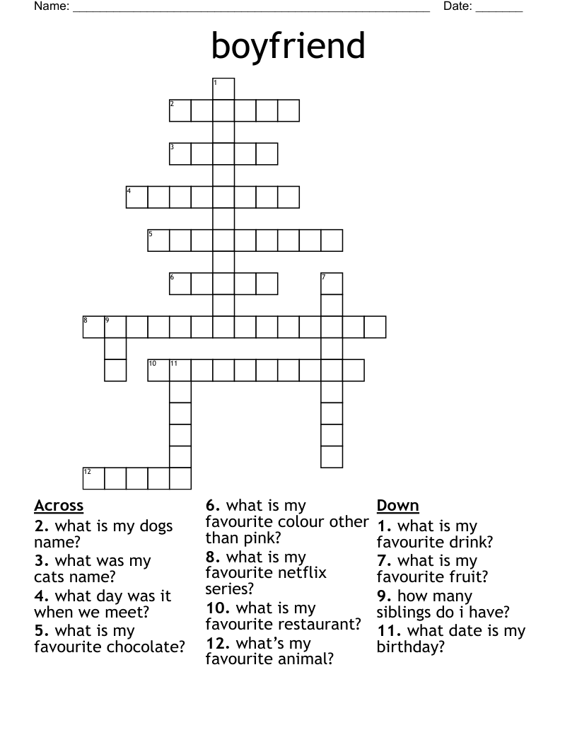 Puzzle Questions Cute Crossword Puzzles For Boyfriend Printable Crossword Puzzles Solutions Cute Crossword Puzzles For Boyfriend To Print