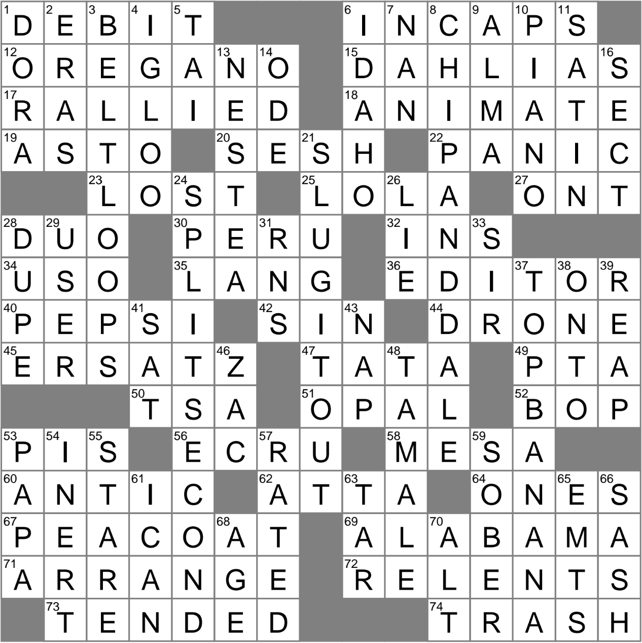 freak out crossword clue