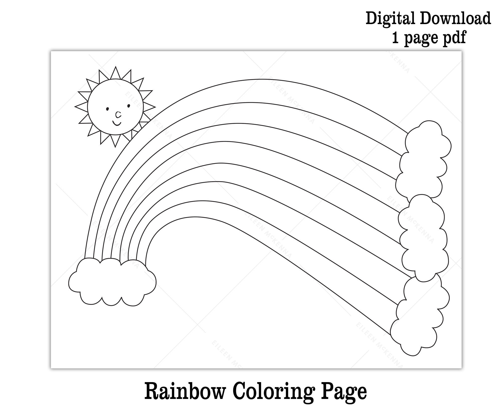 rainbow coloring sheet printable