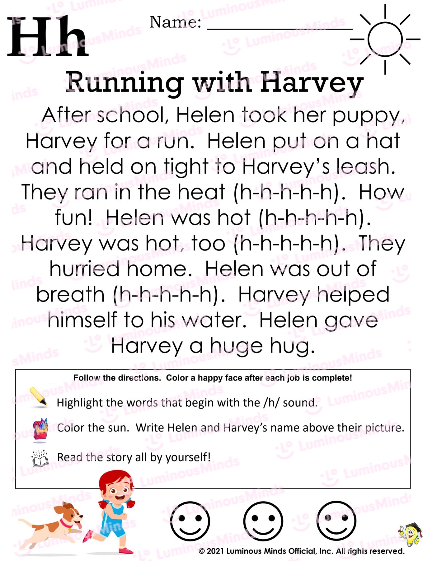 Reading Comprehension Worksheets Running With Harvey Reading Comprehension Worksheets Running With Harvey