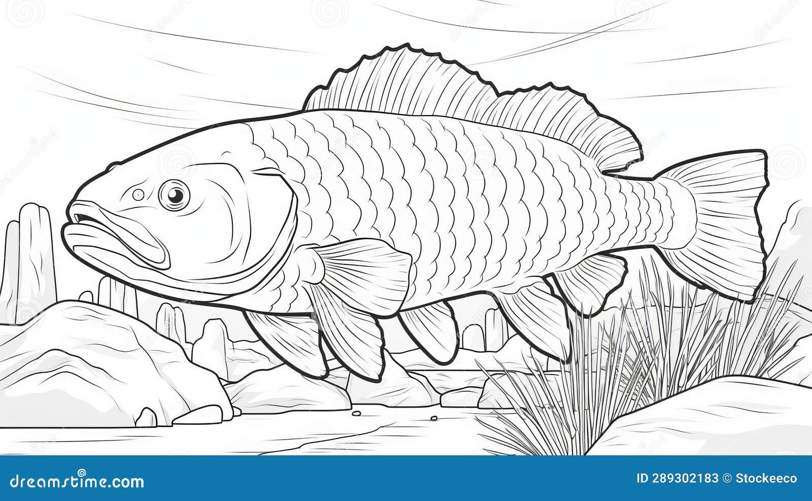 Realistic Fish Coloring Page For Adults Stock Illustration Illustration Of Magali Brushwork 289302183