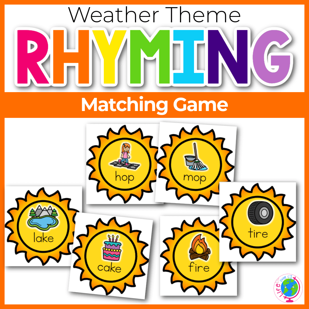 Rhyme Matching Game Weather Theme Life Over C s Club